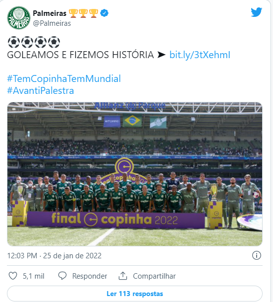 Palmeiras já tem Copinha; agora vai atrás do Mundial - 25/01/2022