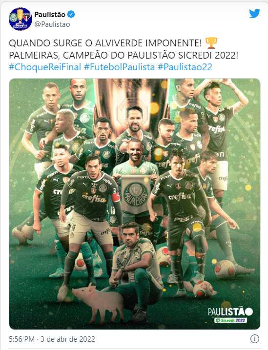 Palmeiras atropela São Paulo, faz 4 a 0, e é campeão paulista